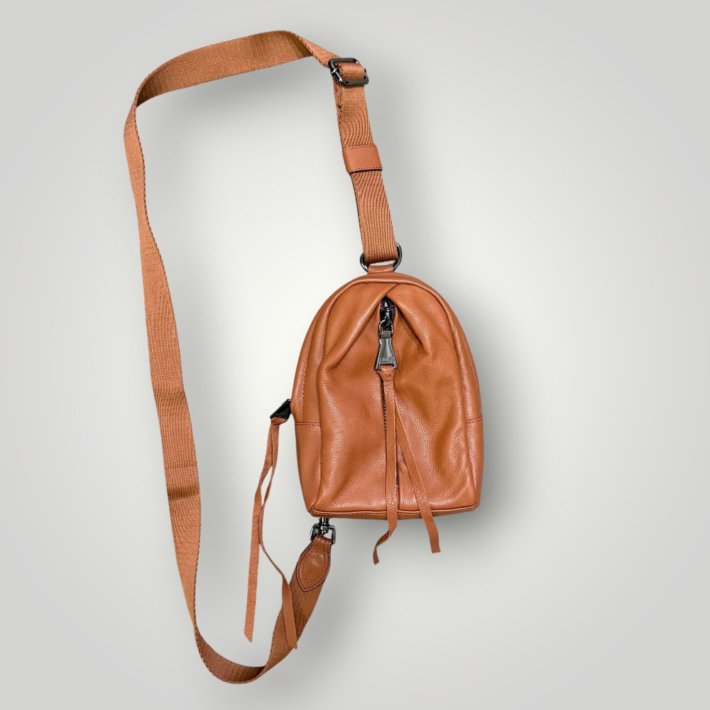Aimee Kestenberg Tamitha Cognac Brown Pebbledโ Leather Crossbody Backpack